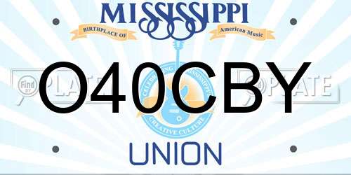 O40CBY Mississippi License Plate