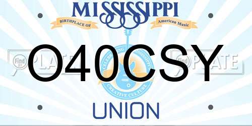 O40CSY Mississippi License Plate
