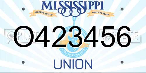 O423456 Mississippi License Plate
