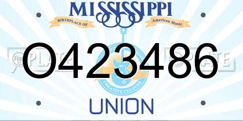 O423486 Mississippi License Plate