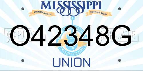 O42348G Mississippi License Plate