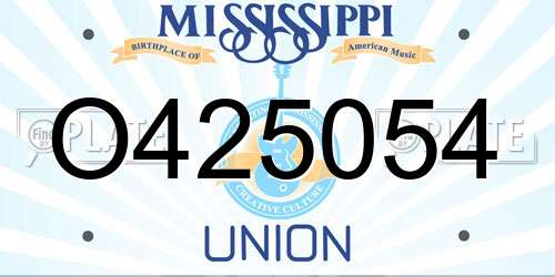 O425054 Mississippi License Plate