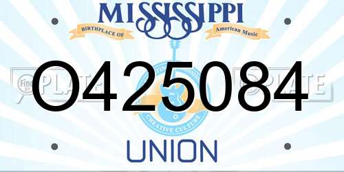 O425084 Mississippi License Plate