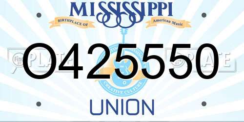 O425550 Mississippi License Plate