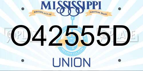 O42555D Mississippi License Plate