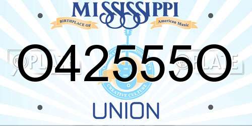 O42555O Mississippi License Plate
