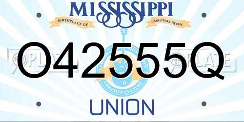 O42555Q Mississippi License Plate