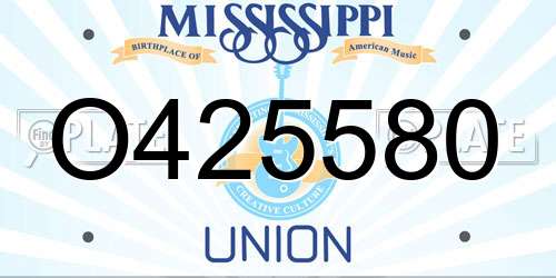 O425580 Mississippi License Plate