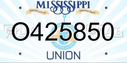 O425850 Mississippi License Plate