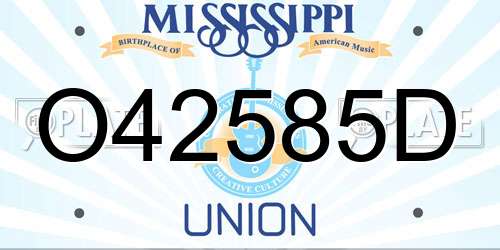 O42585D Mississippi License Plate