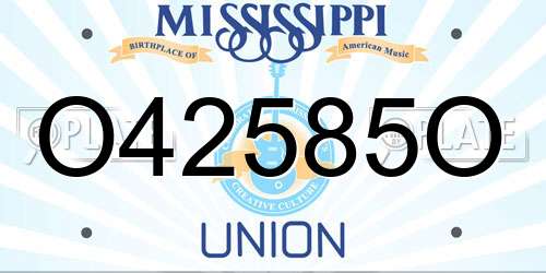 O42585O Mississippi License Plate