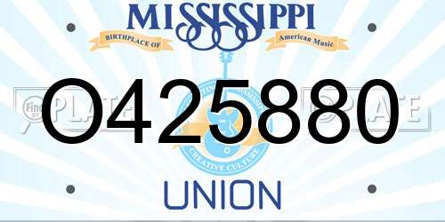 O425880 Mississippi License Plate