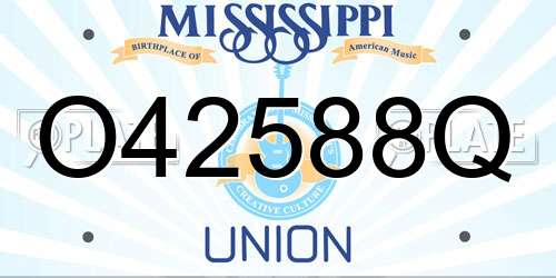 O42588Q Mississippi License Plate