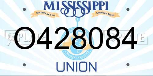 O428084 Mississippi License Plate