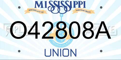 O42808A Mississippi License Plate