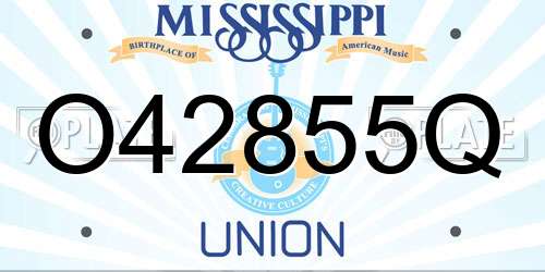 O42855Q Mississippi License Plate