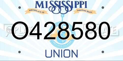 O428580 Mississippi License Plate
