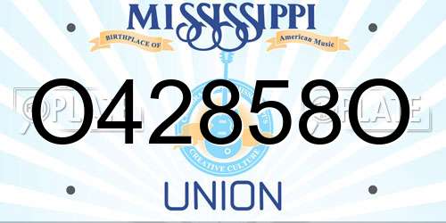 O42858O Mississippi License Plate
