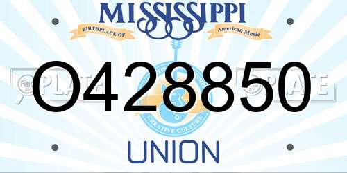 O428850 Mississippi License Plate