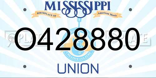 O428880 Mississippi License Plate