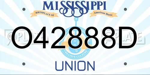O42888D Mississippi License Plate