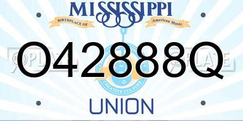 O42888Q Mississippi License Plate