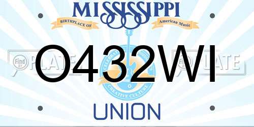 O432WI Mississippi License Plate