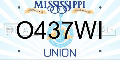 O437WI Mississippi License Plate