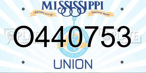 O440753 Mississippi License Plate