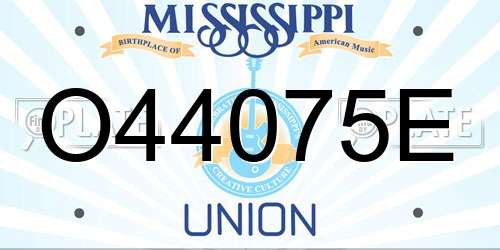O44075E Mississippi License Plate