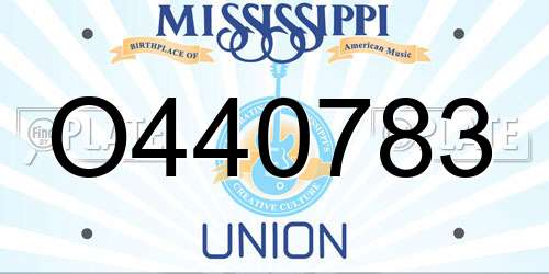 O440783 Mississippi License Plate