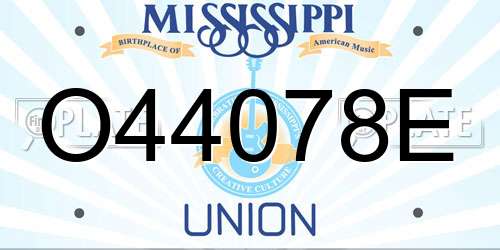 O44078E Mississippi License Plate