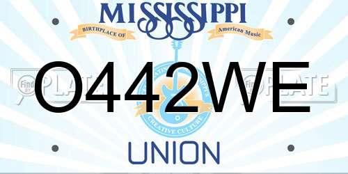 O442WE Mississippi License Plate