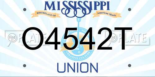 O4542T Mississippi License Plate