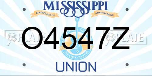 O4547Z Mississippi License Plate