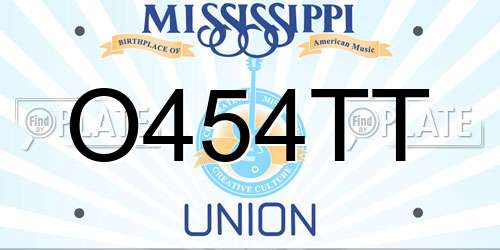 O454TT Mississippi License Plate