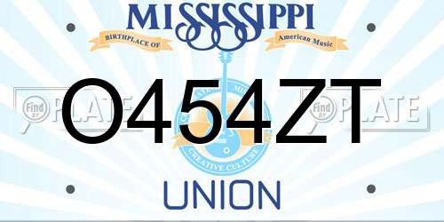 O454ZT Mississippi License Plate
