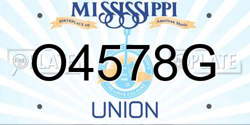 O4578G Mississippi License Plate