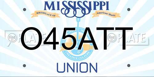 O45ATT Mississippi License Plate