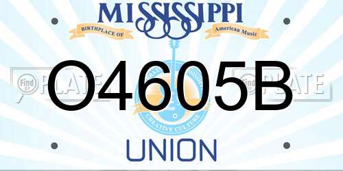 O4605B Mississippi License Plate