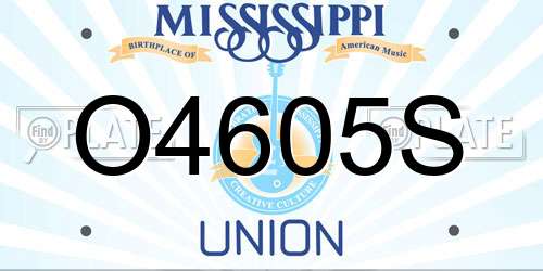 O4605S Mississippi License Plate