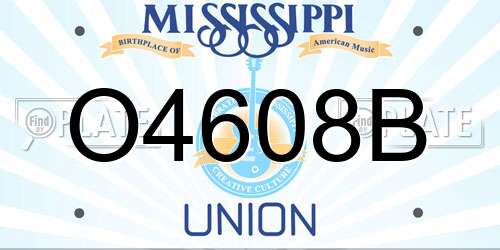 O4608B Mississippi License Plate