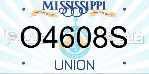 O4608S Mississippi License Plate