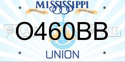 O460BB Mississippi License Plate