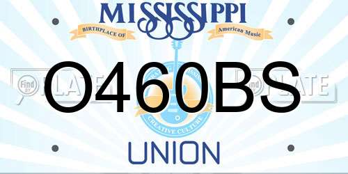 O460BS Mississippi License Plate