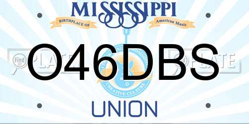 O46DBS Mississippi License Plate