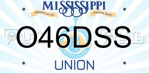 O46DSS Mississippi License Plate