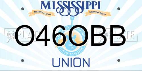 O46OBB Mississippi License Plate