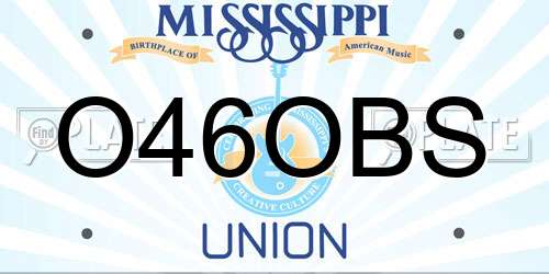 O46OBS Mississippi License Plate