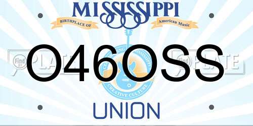 O46OSS Mississippi License Plate